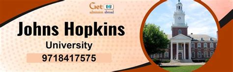 An Advertisement For Johns Hopkins University With A Clock Tower In The
