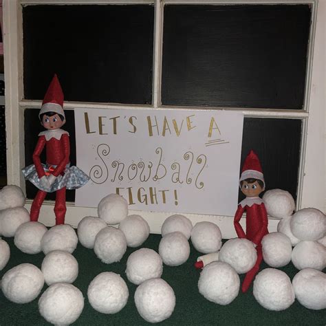 Snowball Fight Holiday Decor Holiday Elf On The Shelf