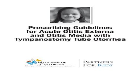 Pdf Prescribing Guidelines For Acute Otitis Externa And Otitis