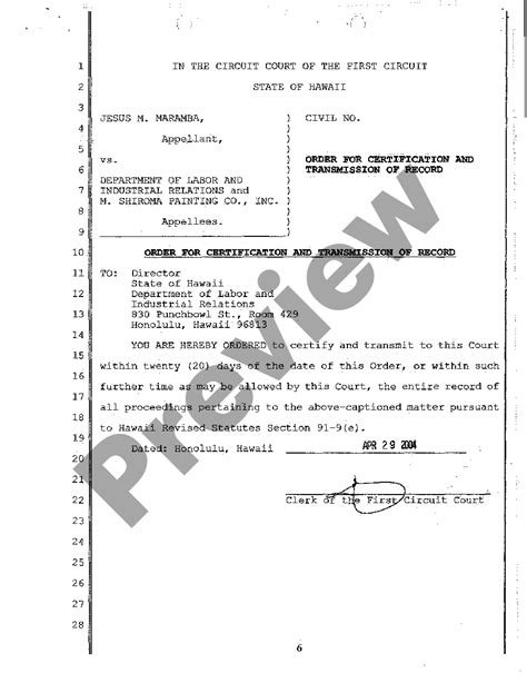 Hawaii Notice Of Appeal To Circuit Court File An Appeal With Circuit