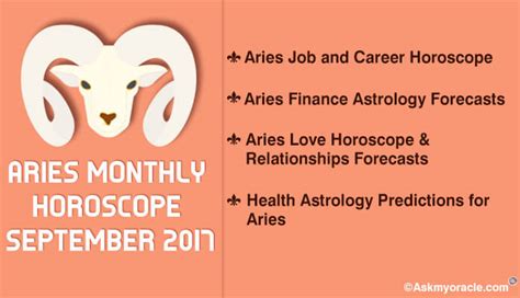 Aries Monthly Horoscope For September 2017