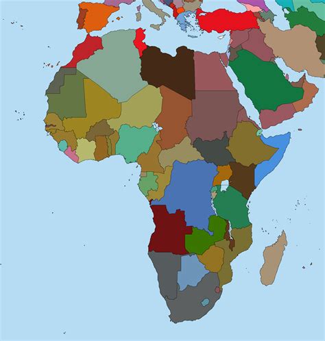 Map Of Africa But Each Countrys Color Is The Average Color Of Their