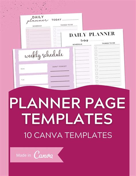 Editable Planner Pages In Canva Canva Template Pack Etsy