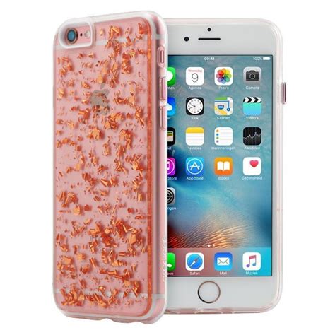 Iphone 6 6s Plus 55 Case Cover Rose Pink Gold Flake Glitter Clear