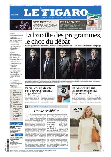 Le Figaro Du 20 Mars 2017 Le Kiosque Figaro Digital