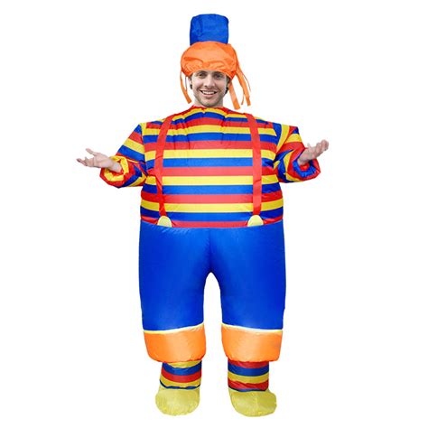 Halloween Striped Clown Inflatable Costume Funny Party Performance
