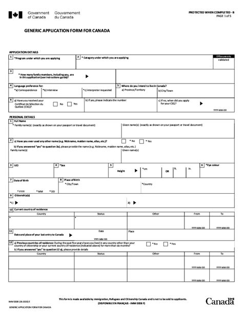 Only one set of answers is required per household but field officers may visit homes from which they have not received a submission. Canada IMM 0008 2020 - 2021 Form - Printable Blank PDF Online