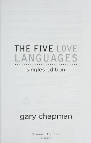 The Five Love Languages Singles Edition Edition Open Library