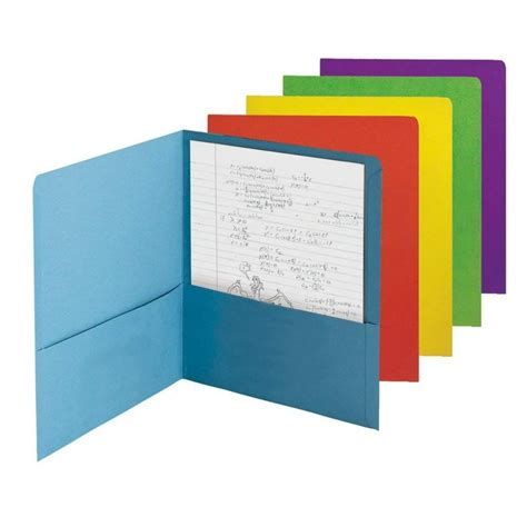 Two Pocket Heavyweight File Folder Letter Size Assorted Colors 50