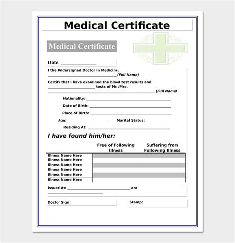 Medical Certificate Template 38 Free Samples And Formats