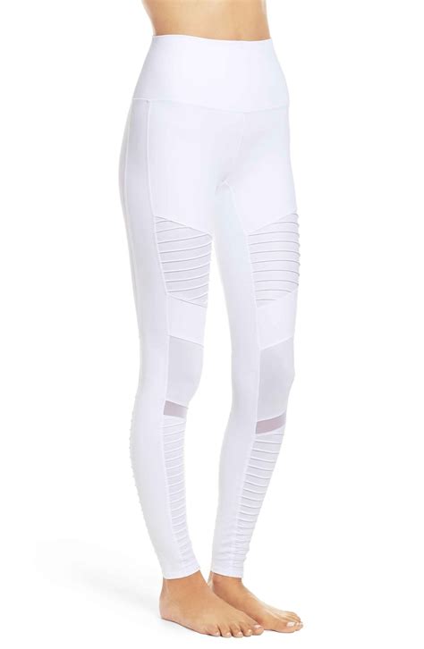 Alo High Waist Moto Leggings Nordstrom Moto Leggings White