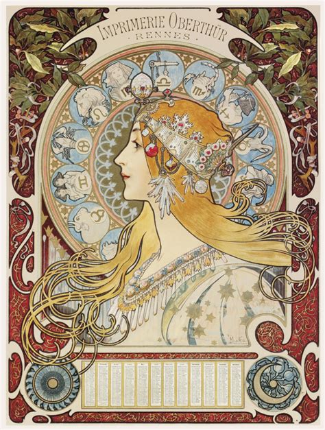 Zodiac By Alphonse Mucha Artsalon