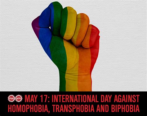 International Day Against Homophobia Transphobia And Biphobia Public Service Alliance Of Canada