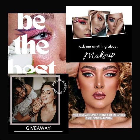 Makeup Artist Instagram Post Templates Beauty Salon Etsy In 2023