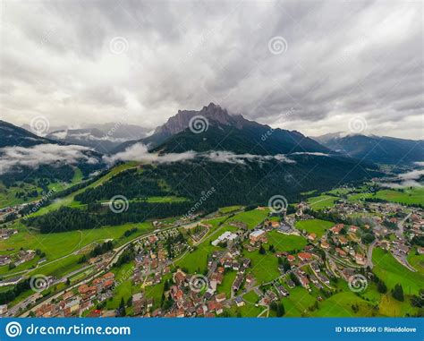 Beautiful Aerial Panoramic View Of The Dolomites Alps