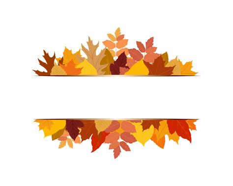 Vector Illustration Of Various Colorful Autumn Leaves With Banner On