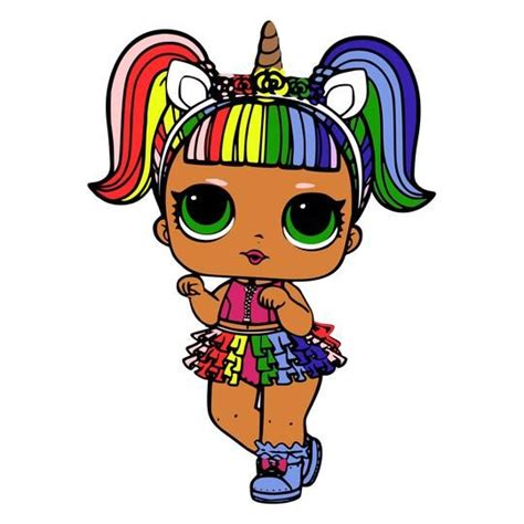Rainbow Multicolored Unicorn Surprise Lol Doll Svg Jpeg High