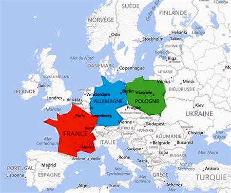 Elle est délimitée au nord par la mer baltique, au sud par les carpates puis elle disparaît de la carte d'europe pendant tout le xixe siècle, partagée entre la russie, la prusse et l'autriche. Pologne carte d Europe » Vacances - Guide Voyage