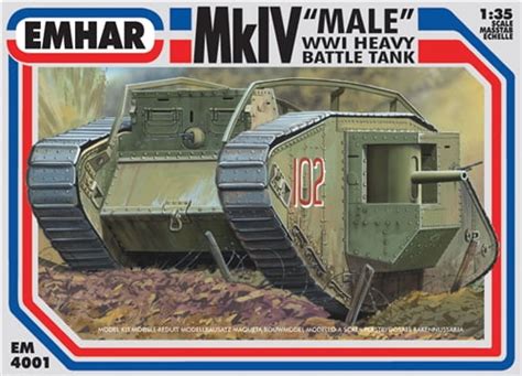 Emhar Mkiv Male Wwi Heavy Battle Tank 135th Scale Plastic Model Kit
