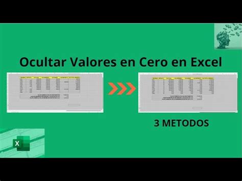 Ocultar Valores En Cero En Excel Youtube