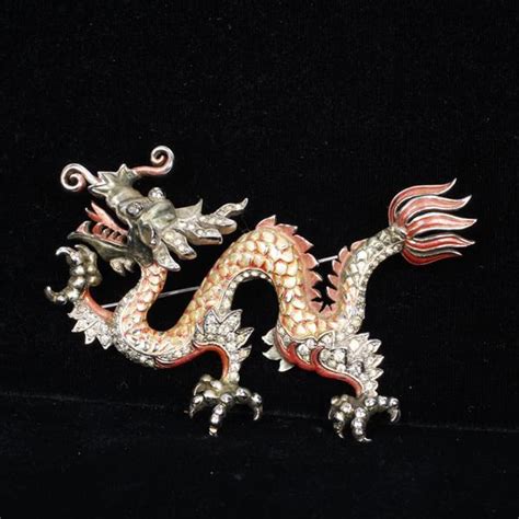 Sold Price Mb Marcel Boucher Red Chinese Dragon Pin Brooch 1941