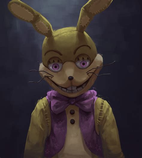 An Animated Rabbit With Purple Eyes And A Bow Tie Standing In Front Of