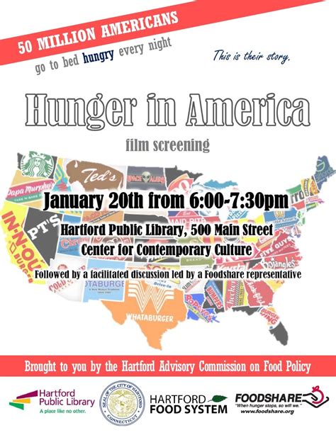 Free Film Screening Of Hunger In America Hartford Food System
