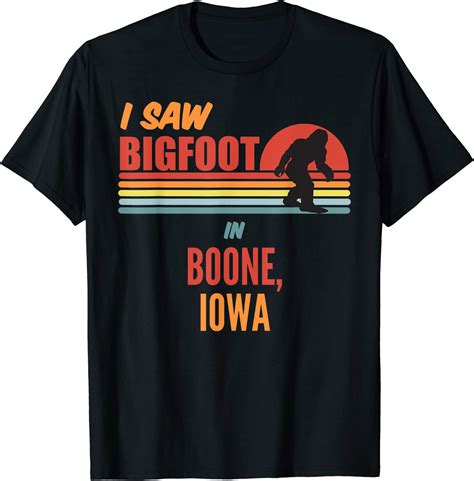 Bigfoot Lives In Boone Iowa T Shirt Clothing Shoes And Jewelry