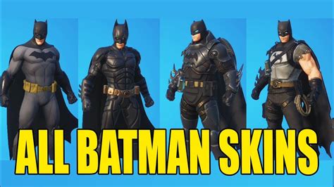 All Batman Skins In Fortnite Youtube