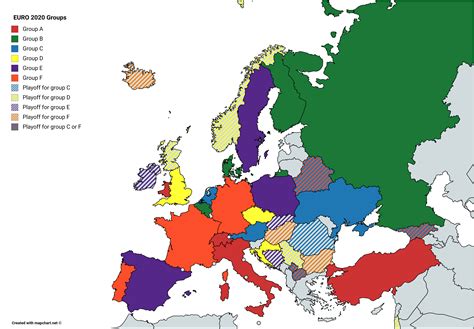 The 2020 uefa european football championship, commonly referred to as uefa euro 2020 or simply euro 2020, is scheduled to be the 16th uefa european championship. Map of Euro 2020 groups : Euro2020