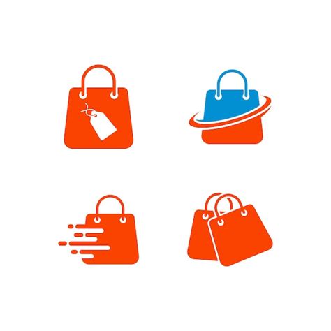 Vetor de modelo de design de ícone de logotipo de sacola de compras