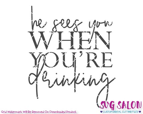 Download He Sees You When You're Drinking Funny Christmas SVG Cut ...