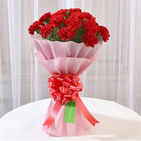 Online Ravishing 25 Red Carnations Bouquet T Delivery In Singapore