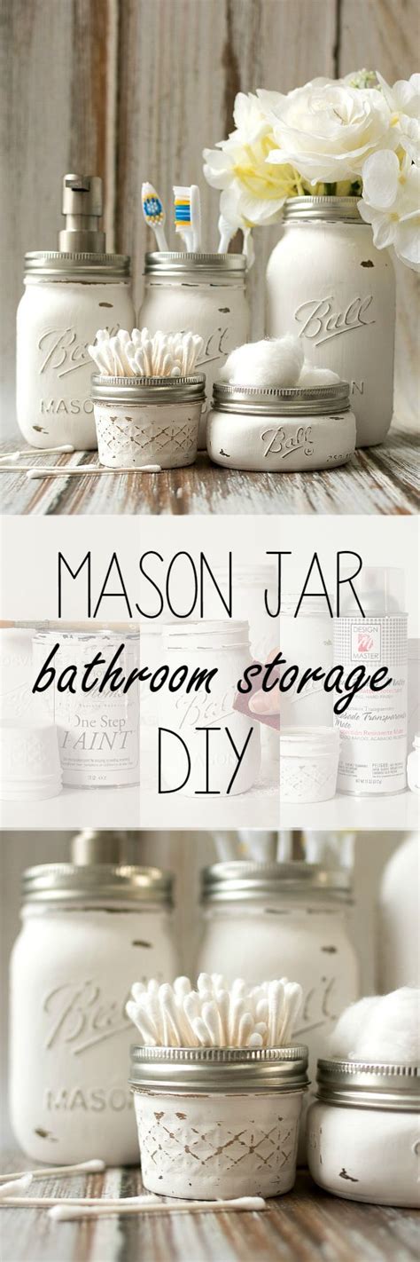 Mason Jar Bathroom Storage And Accessories Mason Jar Crafts Love Rustic