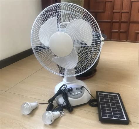 Free Bulb Solar Electric Fan With Charger And 2 Bulbs Direct 220v