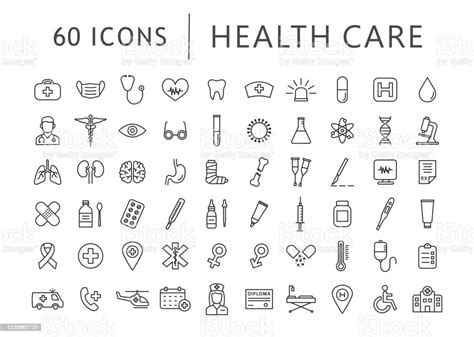 Medical Line Icon Set Health Care Icons Medicines Medical Supplies