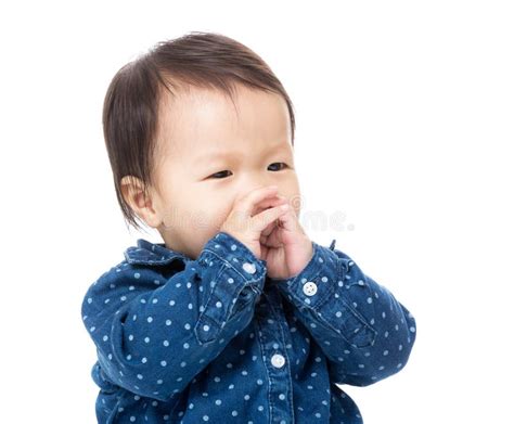 Baby Girl Put Her Finger Mouth Stock Photos Free Royalty Free Stock