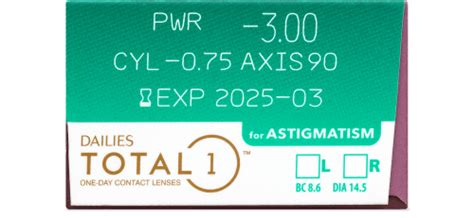 DAILIES TOTAL 1 For Astigmatism 30 Pack 1 800 Contacts