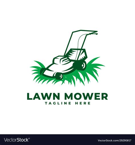 Lawn Mower Logo Icon Royalty Free Vector Image