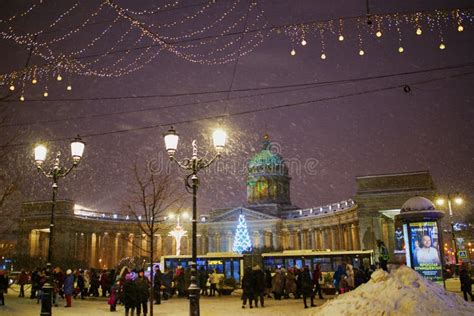 Saint Petersburg Russia January 09 2022 Christmas Decorations Near