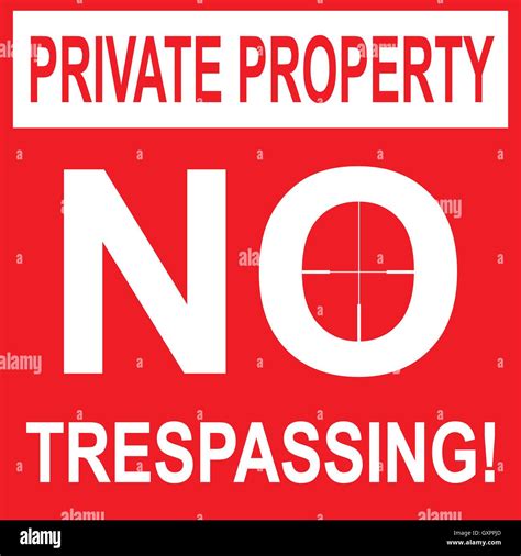 Private Property No Trespassing Sign Vector Illustration Stock Vector