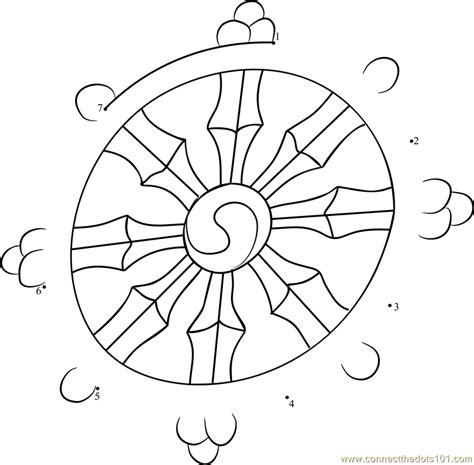Dharma Wheel Dot To Dot Printable Worksheet Connect The Dots
