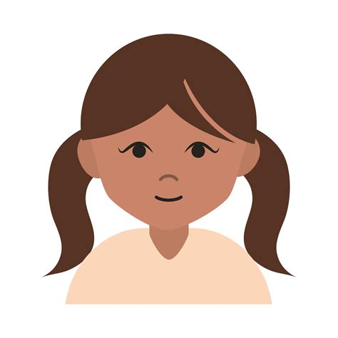 cute girl brunette cartoon character female flat icon 2587301 vector art at vecteezy
