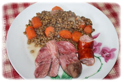 Jarret et palette de porc demi - sel aux lentilles