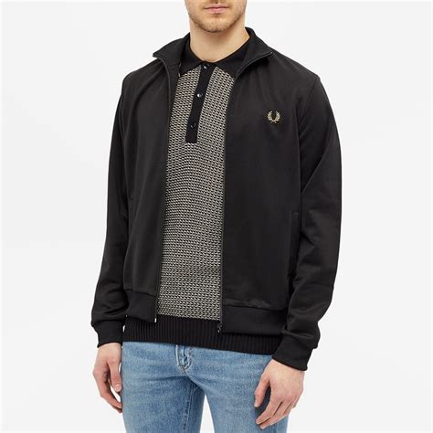 Fred Perry Embroidered Track Jacket Black End Au