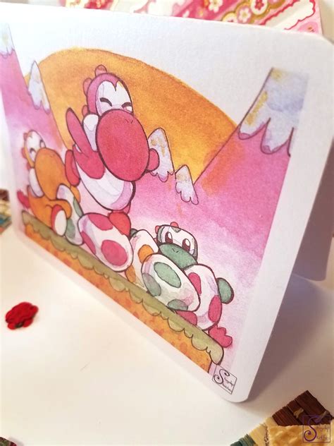Yoshi Eggs Mario Easterspring Cards For Nerds Etsy