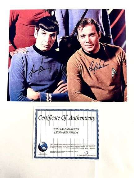 William Shatner And Leonard Nimoy Dual Autographed 8 X 10 Color Photo