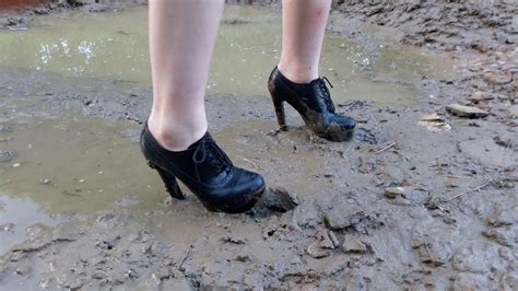 Muddy Boots High Heels Boots Stuck In Mud Wet High Heels Boots Boots