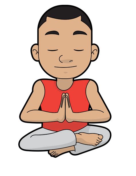 Filespiritually Happy Cartoon Man In Meditationsvg