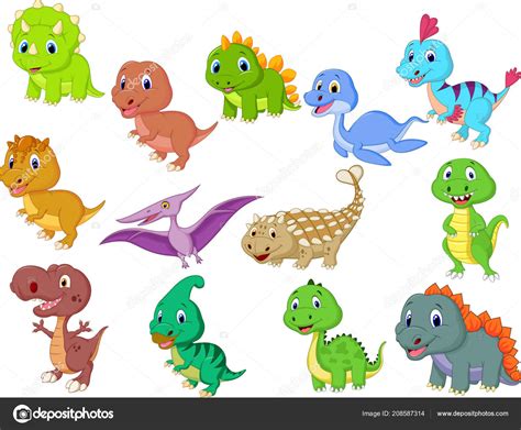 Illustration De Cute Collection Bébés Dinosaures Par Tigatelu© 208587314